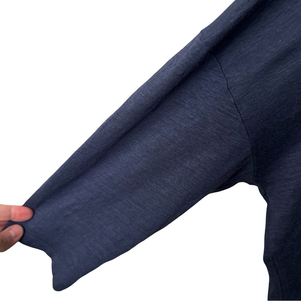 MAJESTIC FILATURES Deluxe Teeshirt Slub Linen Boatneck Elbow Sleeve Blue Size XL - Picture 6 of 13